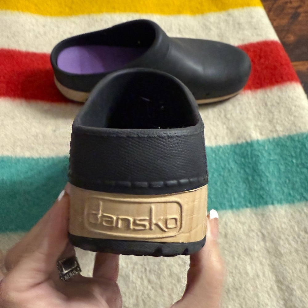 Dansko Black Mules with Wooden Sole - Picture 3 of 4